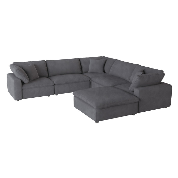 Homelegance Guthrie 6-Piece Modular Sectional with Ottoman (2 Matching Pillows Included)