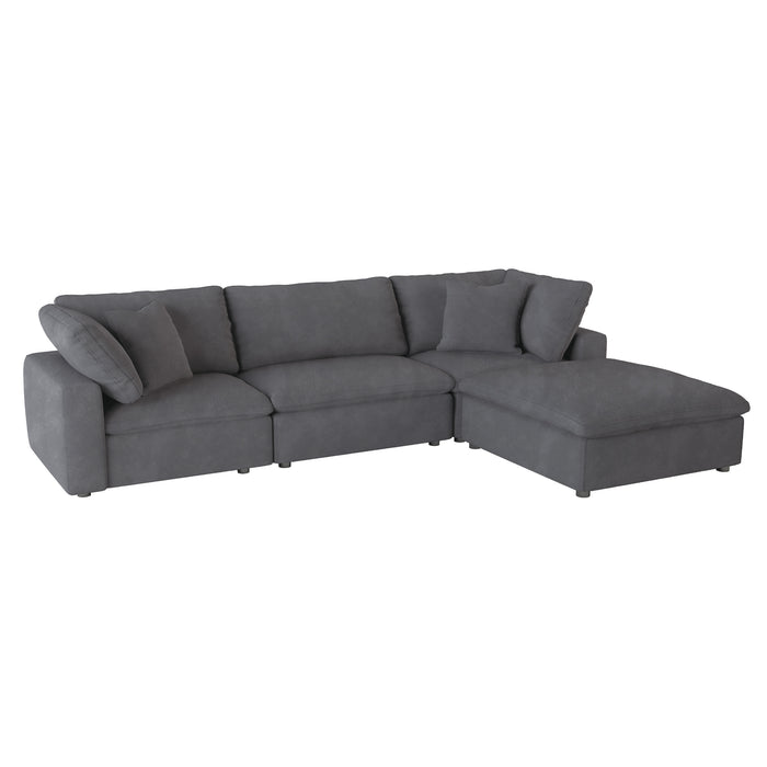 Homelegance Guthrie 4-Piece Modular Sectional with Ottoman (2 Matching Pillows Included)