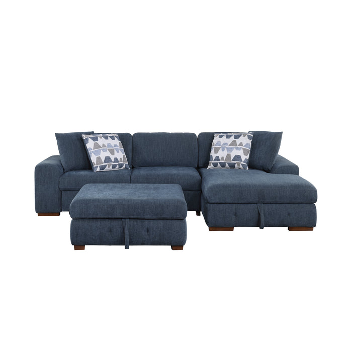 Homelegance Raife 3-Piece Sectional with Right Chaise and Ottoman