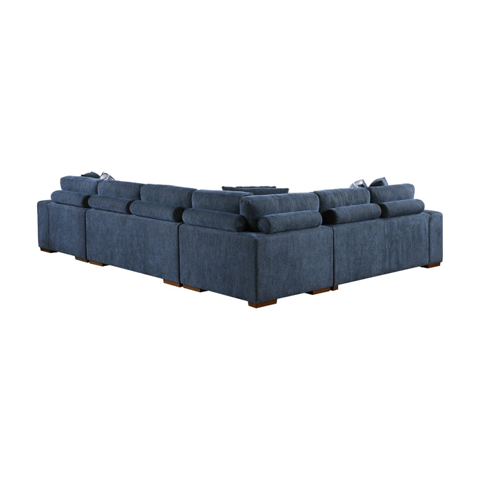 Homelegance Raife 5-Piece Sectional with Right Chaise and Storage Ottoman