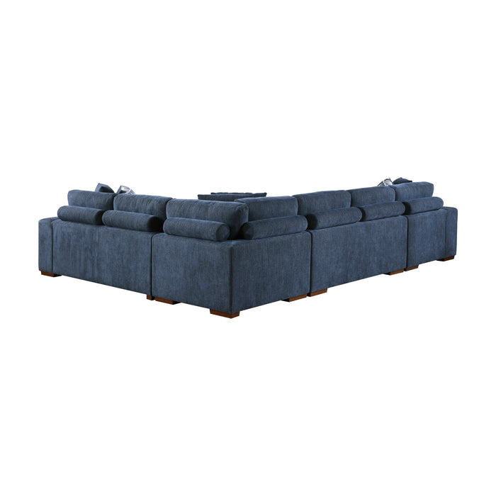 Homelegance Raife 5-Piece Sectional with Left Chaise and Storage Ottoman