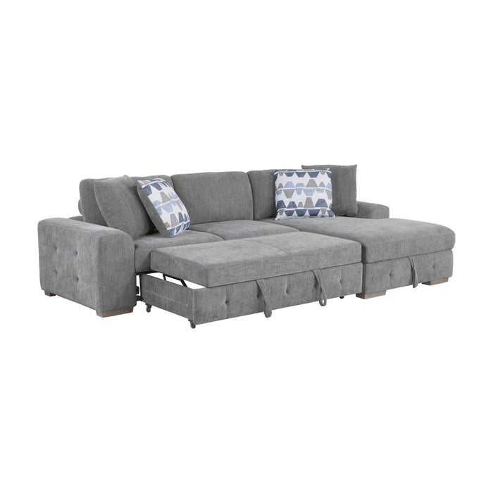 Homelegance Raife 3-Piece Sectional with Right Chaise and Ottoman