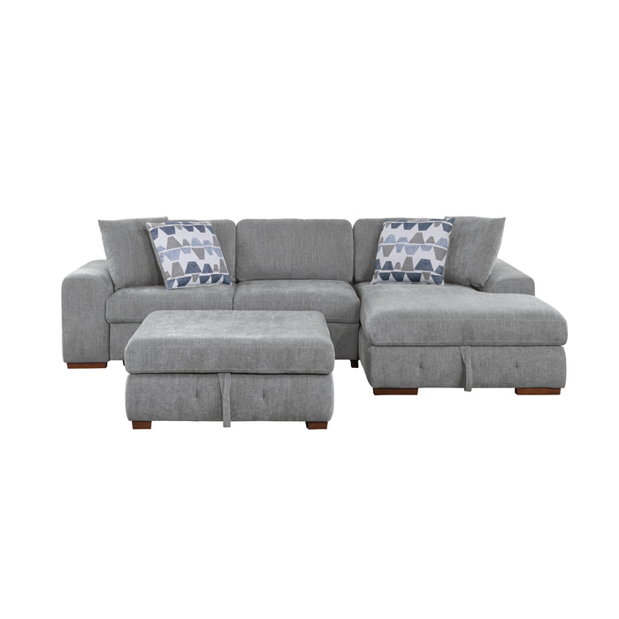 Homelegance Raife 3-Piece Sectional with Right Chaise and Ottoman