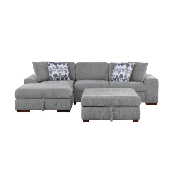 Homelegance Raife 3-Piece Sectional with Left Chaise and Ottoman