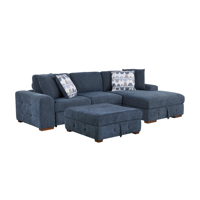 Homelegance Raife 3-Piece Sectional with Right Chaise and Ottoman