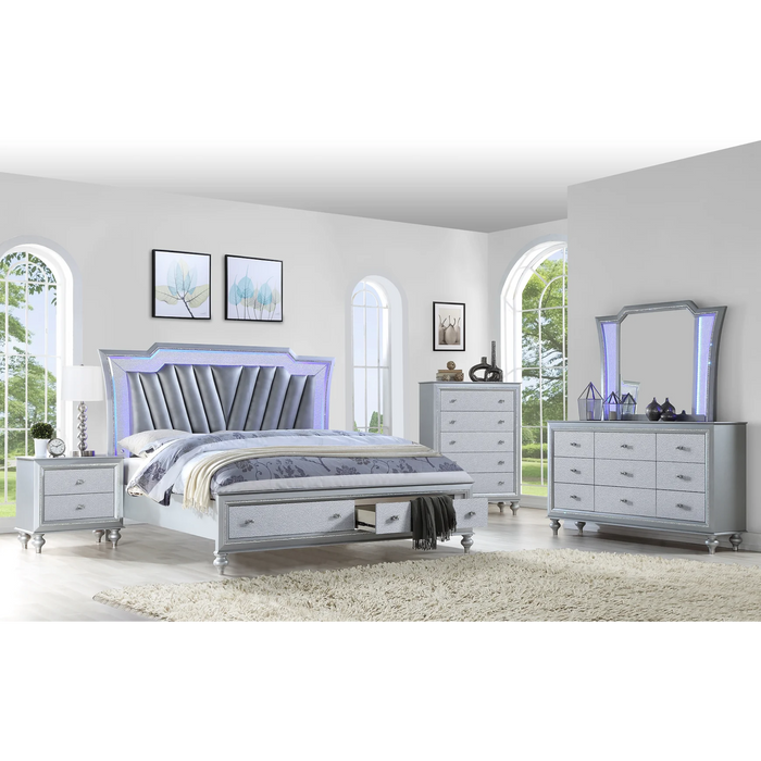 Star Bedroom Set in Silver (4 PCS + 1)