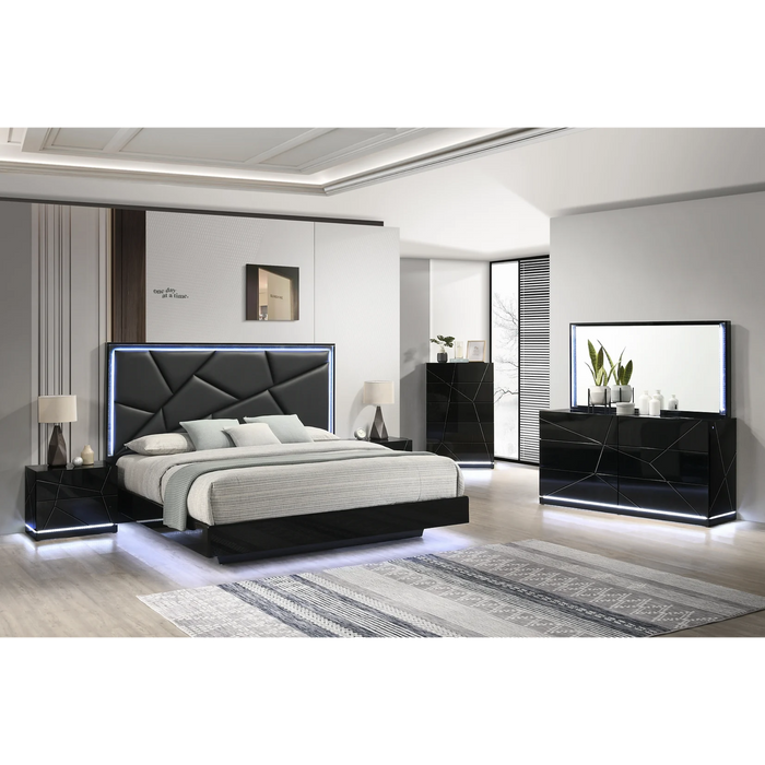 Naomi Bedroom Set in Black (4 PCS + 1)