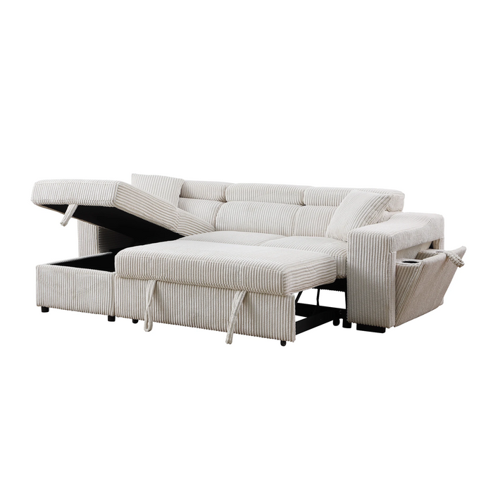 Bonaterra Beige Reversible Sectional with Chaise (Pillows Included)
