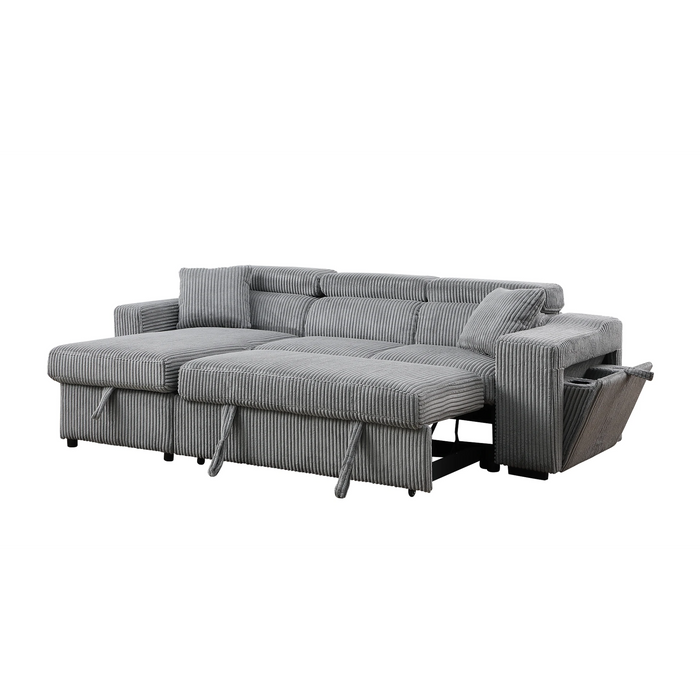 Bonaterra Grey Reversible Sectional with Chaise (Pillows Included)