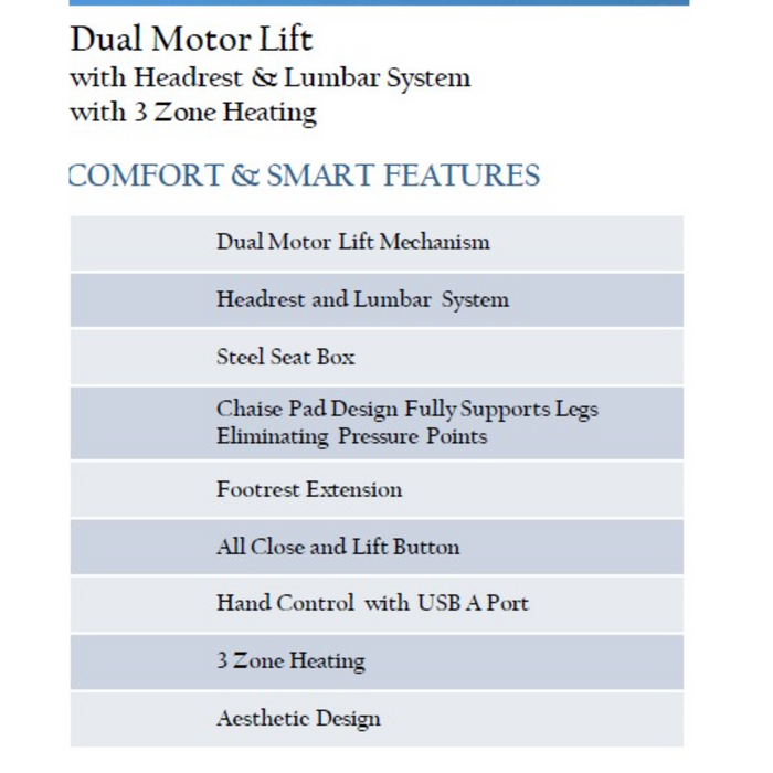 Barcalounger Lena Power Lift Recliner w/Power Head Rest, Power Lumbar & 2 Zone Heat