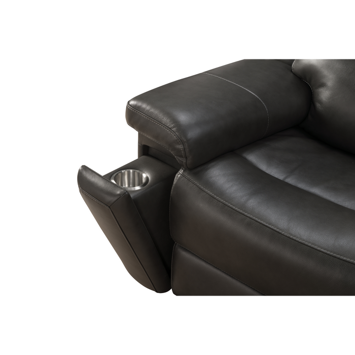 Barcalounger Leon Power Reclining Sofa w/Power Head Rests, Power Lumbar, Heat & Massage (Dropdown Table w/Smart Tabletop Control)