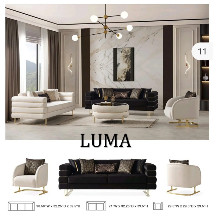 Luma Sofa, Loveseat & Chair