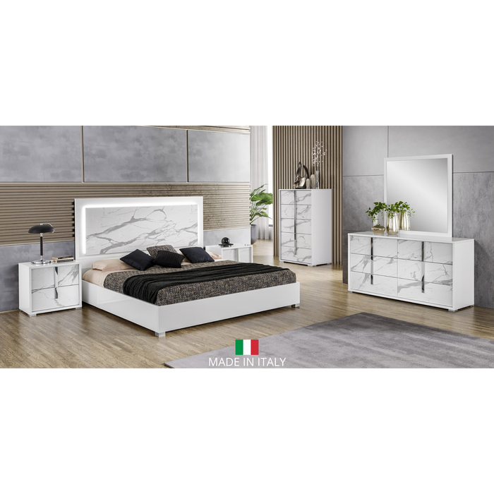 Sonia Bedroom Set in White (4 PCS + 1)