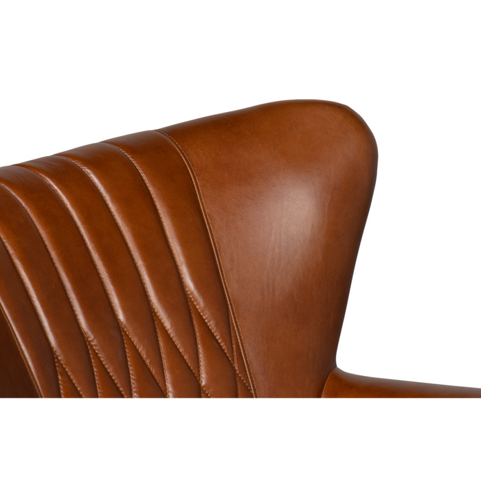 Sarreid  Bugatti Leather Swivel Chair