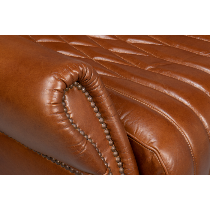 Sarreid  Bugatti Leather Swivel Chair