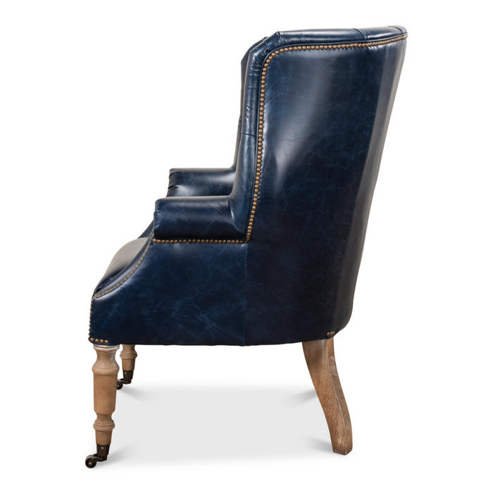 Sarreid  Welsh Blue Leather Chair