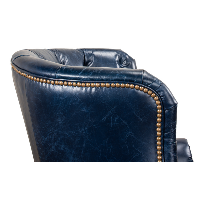 Sarreid  Welsh Blue Leather Chair