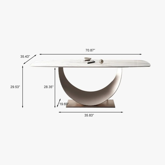 Elegance 71" White Top Dining Table