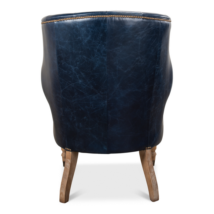 Sarreid  Welsh Blue Leather Chair